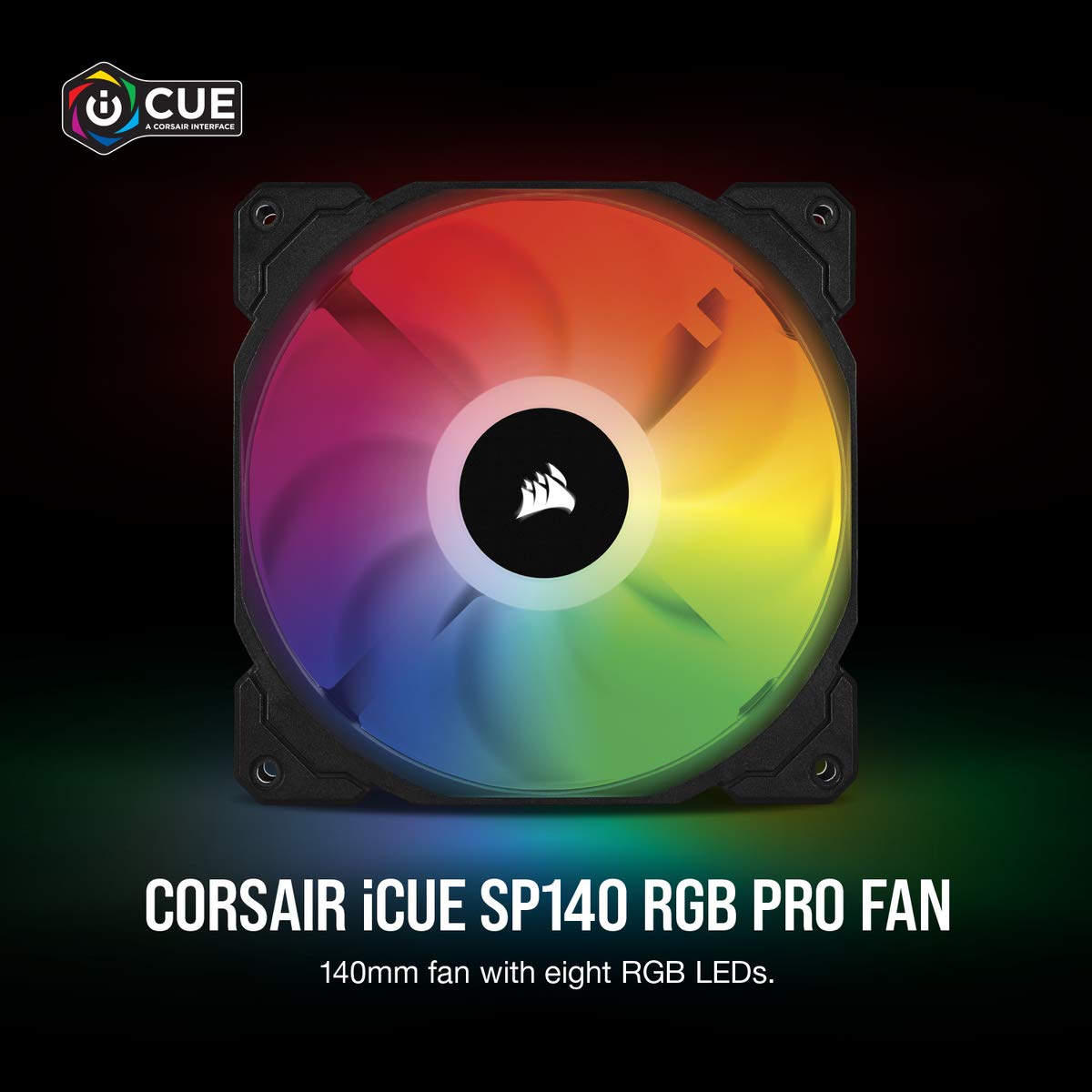 Corsair iCUE Pro 140mm Dual Fan Kit with Lighting Node Core.